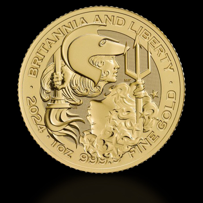 Moneda de aur de 1 oz Britannia & Liberty 2024